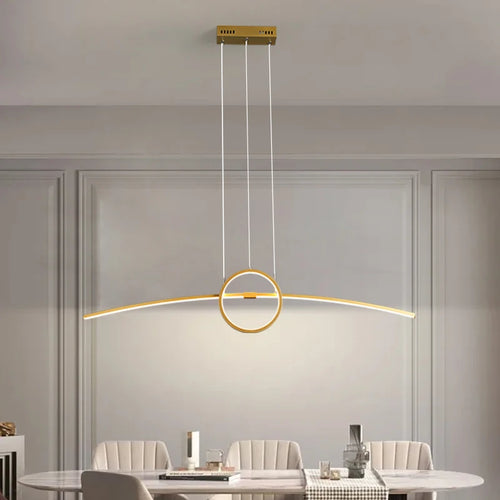 suspension led moderne pour éclairage intérieur design élégant - vue 2 sur 8