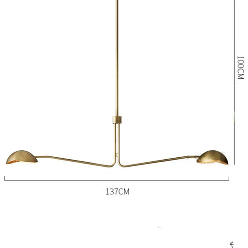 lustre rétro en cuivre design créatif à bras long - vue 11 sur 16