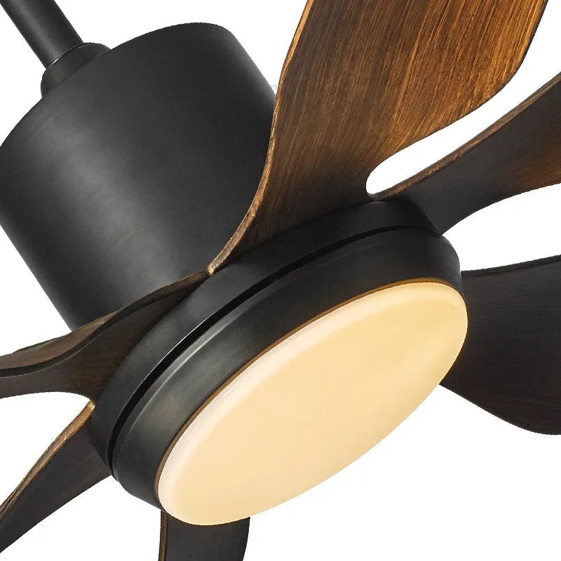 plafonnier rétro industriel avec ventilateur et lumière led à distance - vue 6 sur 6