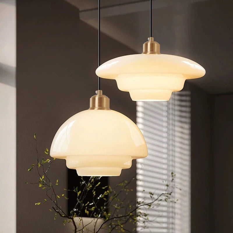 lampe suspendue moderne en verre led décorative nordique - vue 2 sur 9