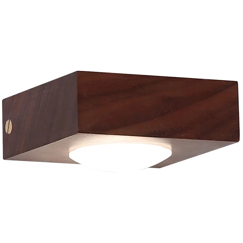 Walnut Wood Wall Light, Wabi-sabi Modern style, Wall Sconce lighting for Bedroom, Bedside, Living, Dining Room, Showcase - vue 6 sur 7