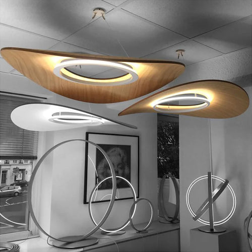 lustre minimaliste moderne en bois design danois - vue 4 sur 8