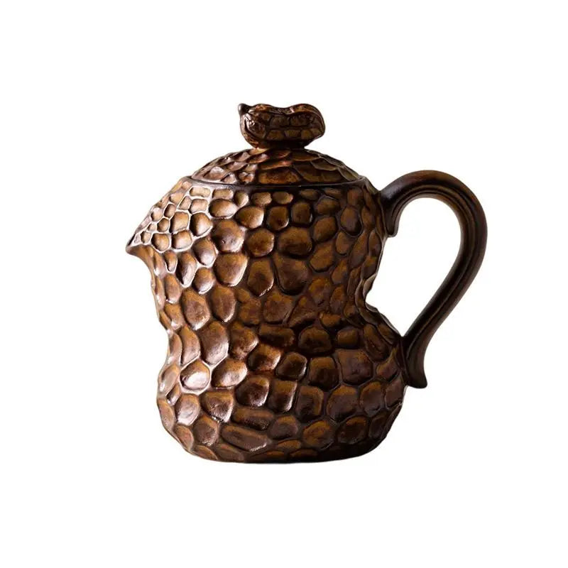 theiere ceramique nanputuo demi relief fait main artisanale - vue 3 sur 6