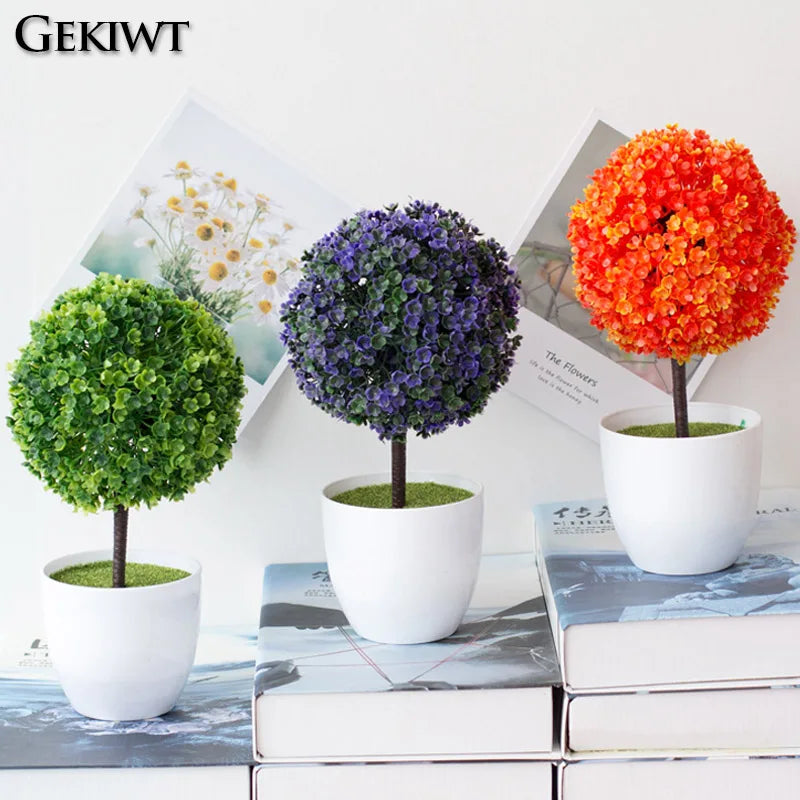 arbre artificiel bonsaï avec fleurs pour décoration intérieure - vue 4 sur 11