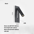 applique murale led rotative avec interrupteur pour lecture