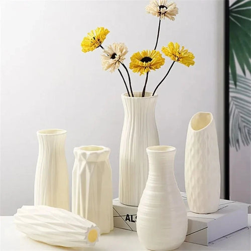 vase nordique en plastique pour fleurs décoratives modernes - vue 2 sur 12