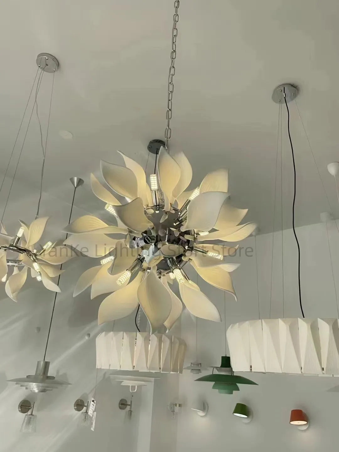 lustre moderne led nordique simple brillant pour hôtel villa - vue 3 sur 10