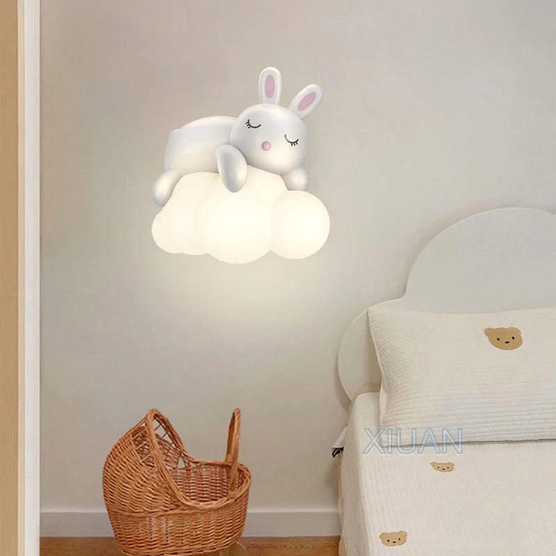 applique murale ours polaire et lapin pour chambre d'enfants - vue 3 sur 10