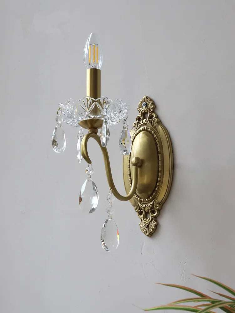 lampe en cristal rétro en cuivre pour décoration intérieure - vue 2 sur 7