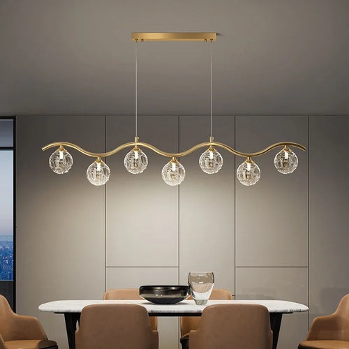 suspension moderne en verre et métal pour intérieur - vue 2 sur 10