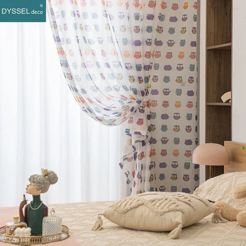Voilage enfants motifs animaux style européen chambre enfant - vue 3 sur 8
