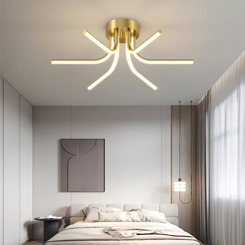 Plafonnier LED en cuivre au design moderne - vue 3 sur 12