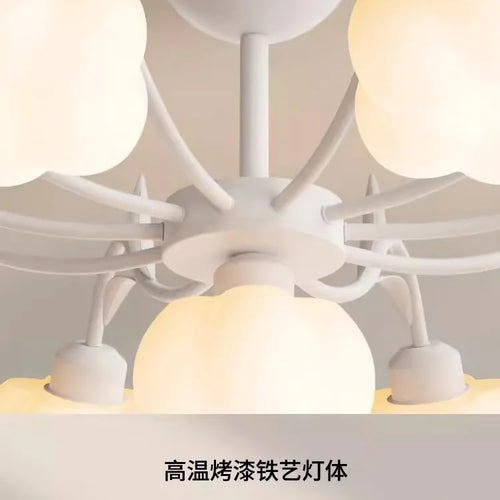 plafonnier moderne à LED avec couverture en coton décorative - vue 7 sur 12