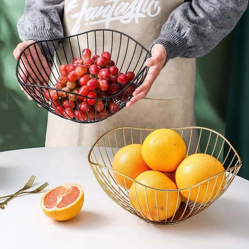 panier à fruits en fer moderne pour collations et stockage - vue 3 sur 12