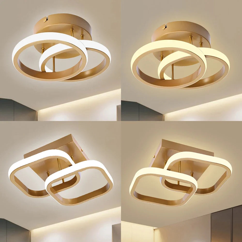 Plafonnier en métal lustre moderne haute luminosité porche lampe d'entrée lampe de plafond à économie d'énergie pour salon chambre - vue 2 sur 24