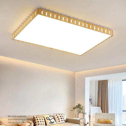 plafonnier moderne en bois pour décoration et éclairage intérieur - vue 3 sur 12