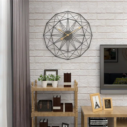 horloge murale géométrique style industriel pour décoration moderne - vue 3 sur 7