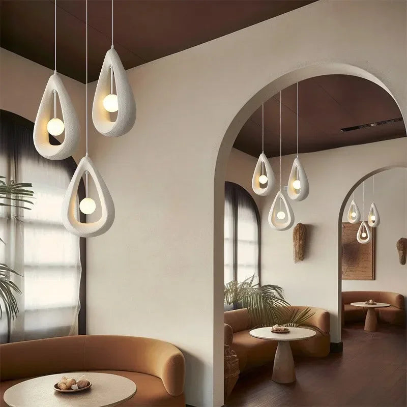 Nordique salle à manger suspension Led lumières Wabi Sabi Led suspension lampe chambre minimalisme suspension lampe décor à la maison éclairage intérieur lampe - vue 6 sur 30