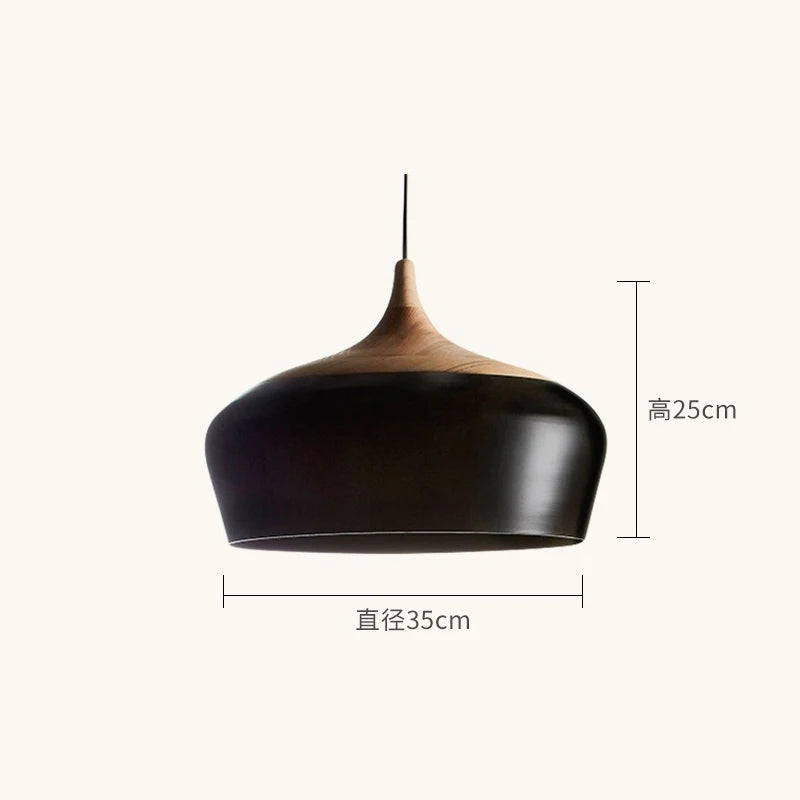 lustre en bois design nordique pour éclairage moderne - vue 10 sur 10
