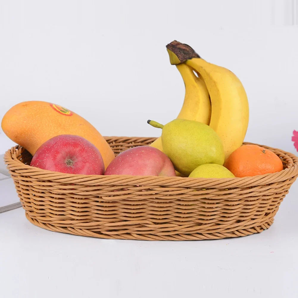panier en rotin synthétique pour fruits et rangement - vue 5 sur 8