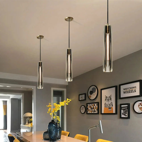 suspension en cristal de luxe design long - vue 3 sur 7