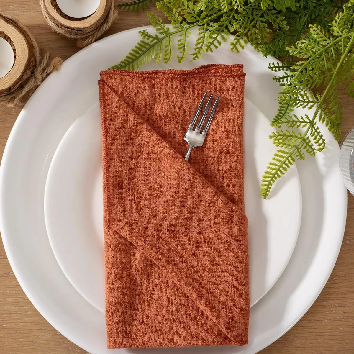 Serviette de table lot de 10 coton gaze