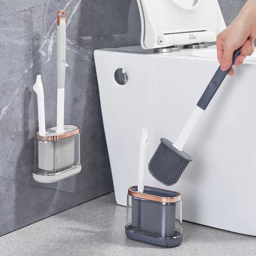 ensemble de brosses de toilette avec support mural pour salle de bain - vue 2 sur 8