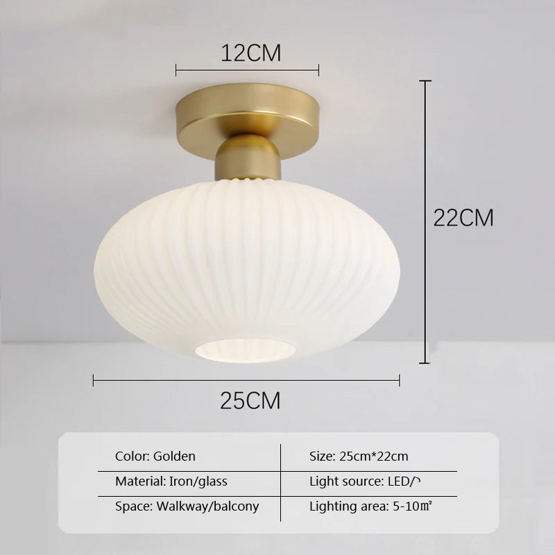 plafonnier nordique en verre simple luxe américain - vue 11 sur 14