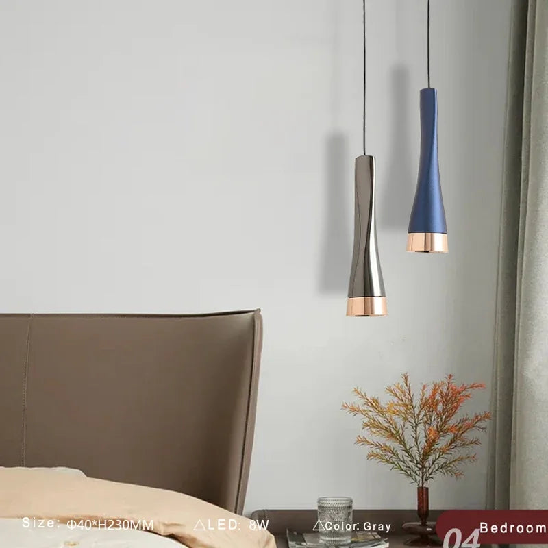 Lamp Modern Bedside Lights Elegant Aluminum Light Fixtures Adjustable Mini Metal Ceiling Lights For Kitchen Island Dining Room - vue 1 sur 10