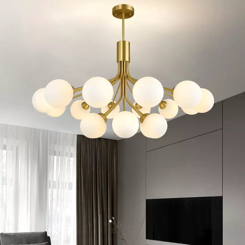 Lustre boule de verre nordique Led or luxe chambre cuisine lampe magique haricot Apiales lustres pour salle à manger café éclairage - vue 2 sur 12