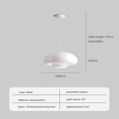 Suspension led nordique simple champignons luminaires suspendus intérieur - vue 9 sur 10