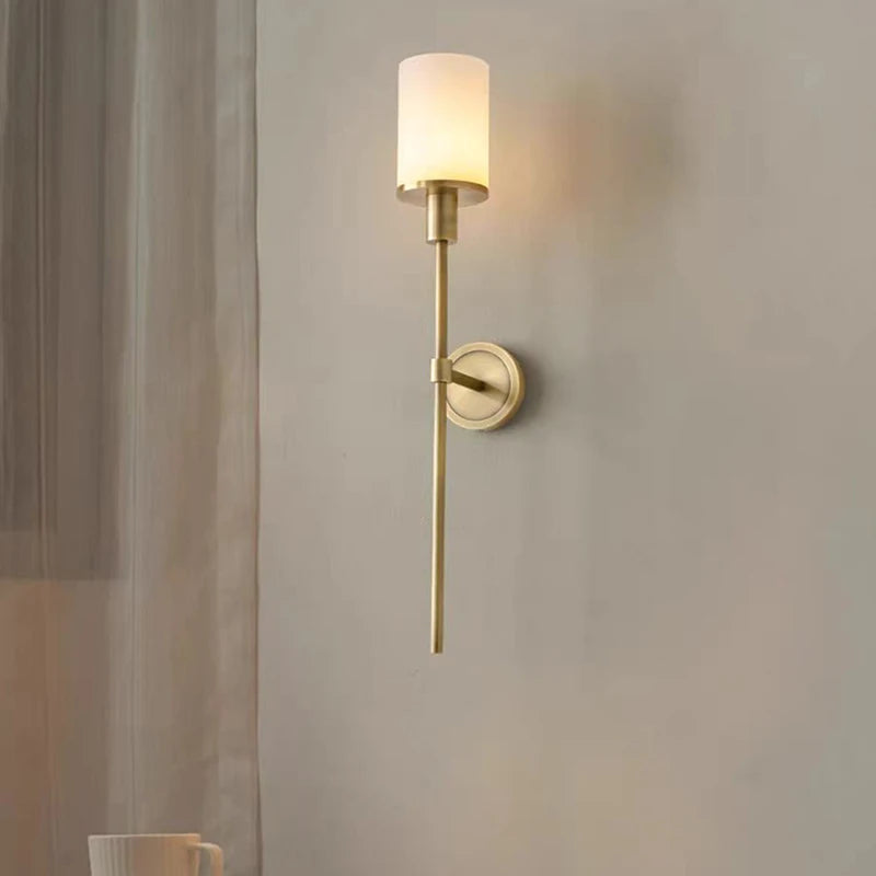 applique murale en marbre naturel avec ampoule en laiton - vue 4 sur 8