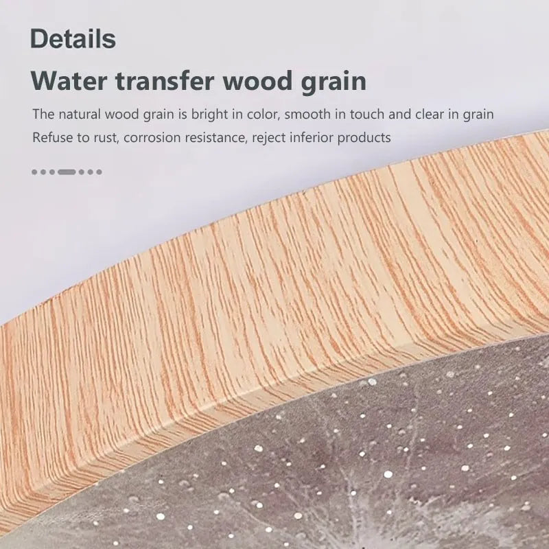 Plafonnier LED nordique en forme de lune en bois - vue 6 sur 14
