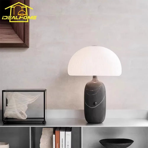 lampe de bureau en marbre design minimaliste avec éclairage led - vue 2 sur 7