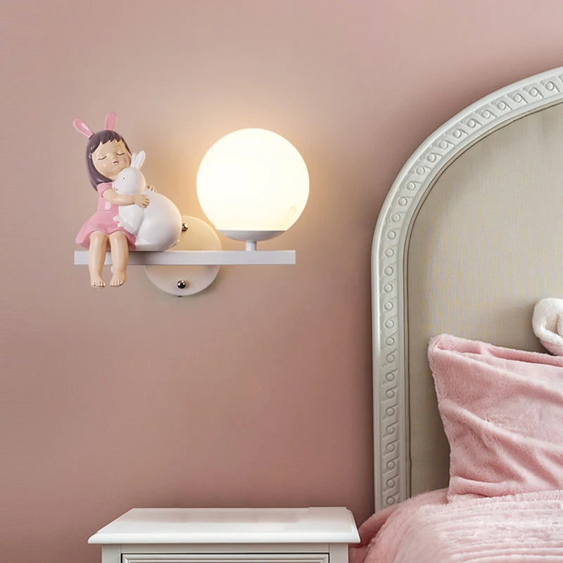 applique murale enfant avec motifs princesse cheval et lapin - vue 4 sur 23