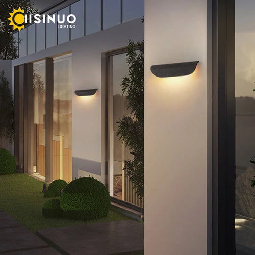 Applique murale extérieure extérieure IP65 étanche LED luminaires muraux finition blanche lumière en aluminium pour porte d'entrée de porche - vue 2 sur 10