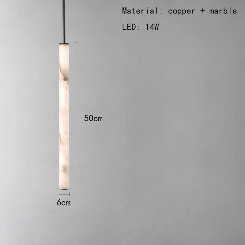 lustre en marbre et laiton 3000k avec cordon réglable pour intérieur - vue 7 sur 9