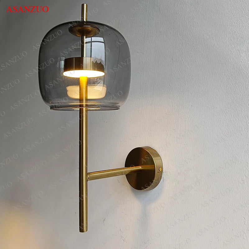 applique murale led créative en verre avec lumière chaude - vue 4 sur 10