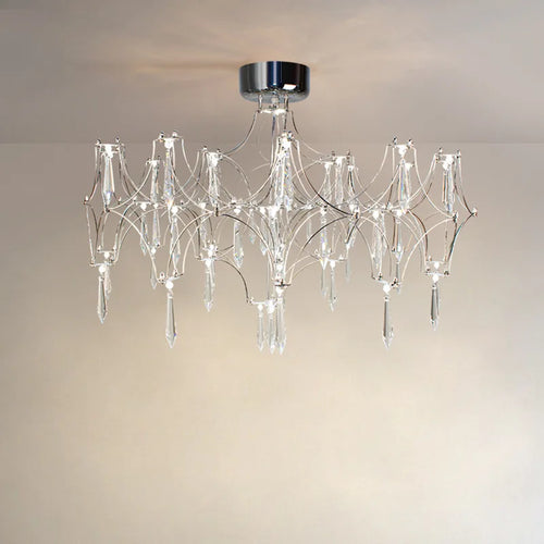 lustre cube d'eau en cristal pour décoration intérieure élégante - vue 6 sur 8