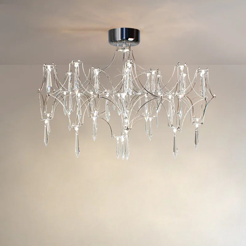 lustre cube d'eau en cristal pour décoration intérieure élégante - vue 5 sur 8