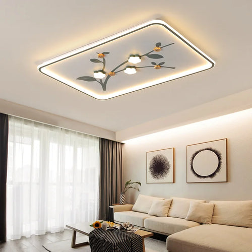 plafonnier led design floral pour décoration moderne de plafond - vue 3 sur 12