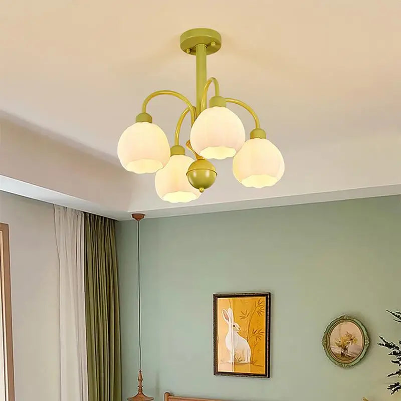lustre européen en verre de citrouille éclairage led pour intérieur - vue 3 sur 10