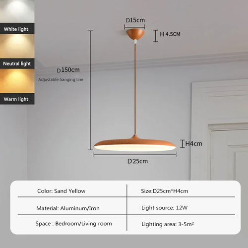 lampe led suspendue design nordique avec soucoupe volante - vue 10 sur 14