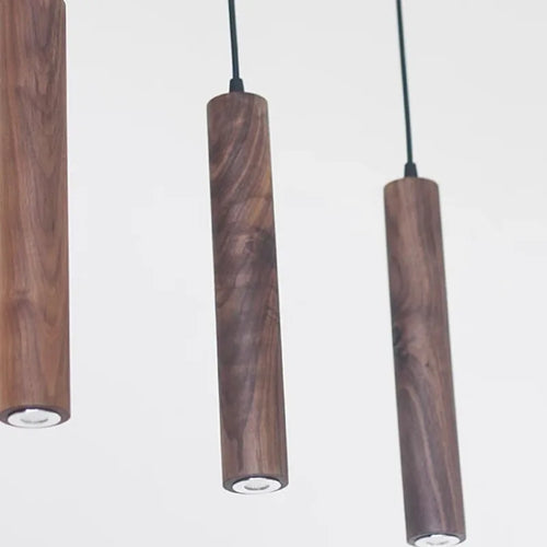 Suspension LED grain de bois design nordique moderne - vue 5 sur 10