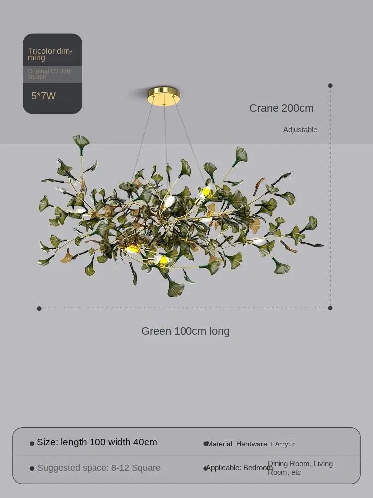 suspension moderne en ginkgo en verre personnalisée pour un éclairage élégant - vue 9 sur 16
