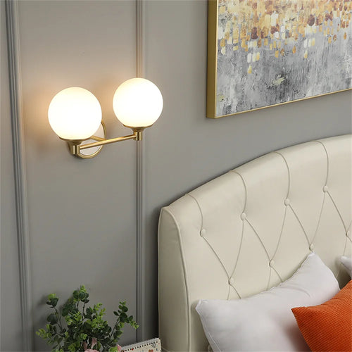 applique murale moderne en verre style nordique double tête - vue 4 sur 8