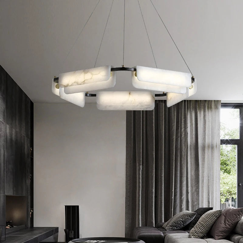 suspension en marbre espagnol de luxe en bronze - vue 3 sur 7