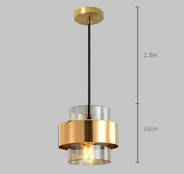 Suspension en verre moderne restaurant café bar suspension luminaire or fer forgé abat-jour en verre lampe suspendue créative - vue 8 sur 8