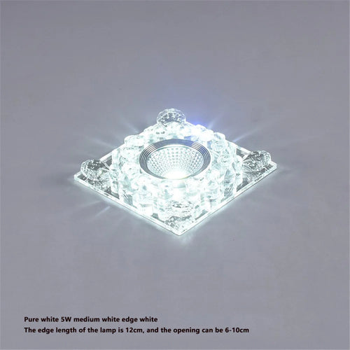 plafonnier led rgb carré en cristal pour décoration intérieure variée - vue 8 sur 24