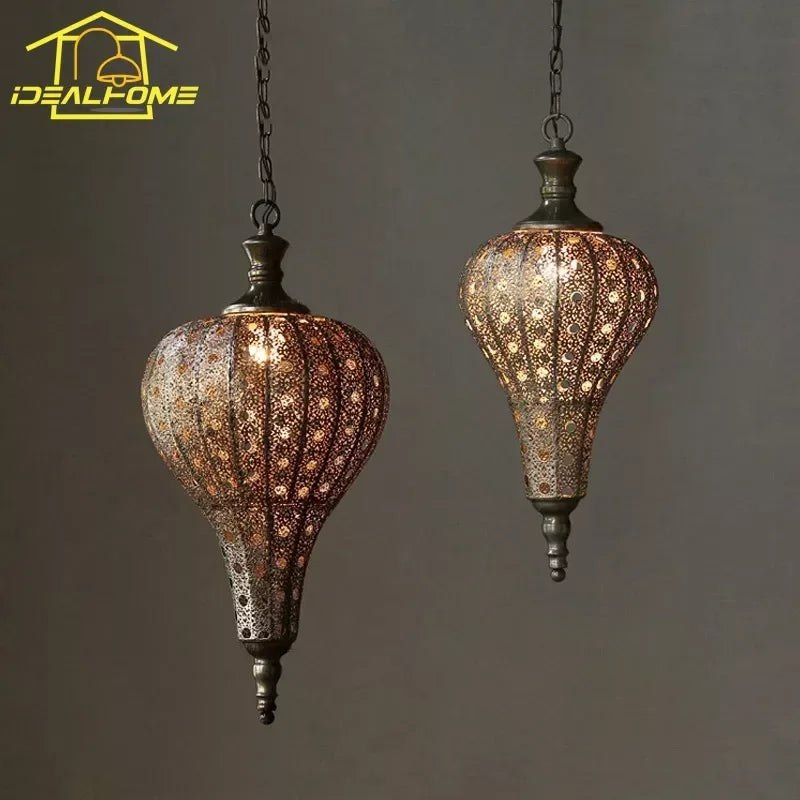 suspension vintage exotique en forme de cage à oiseaux - vue 4 sur 7
